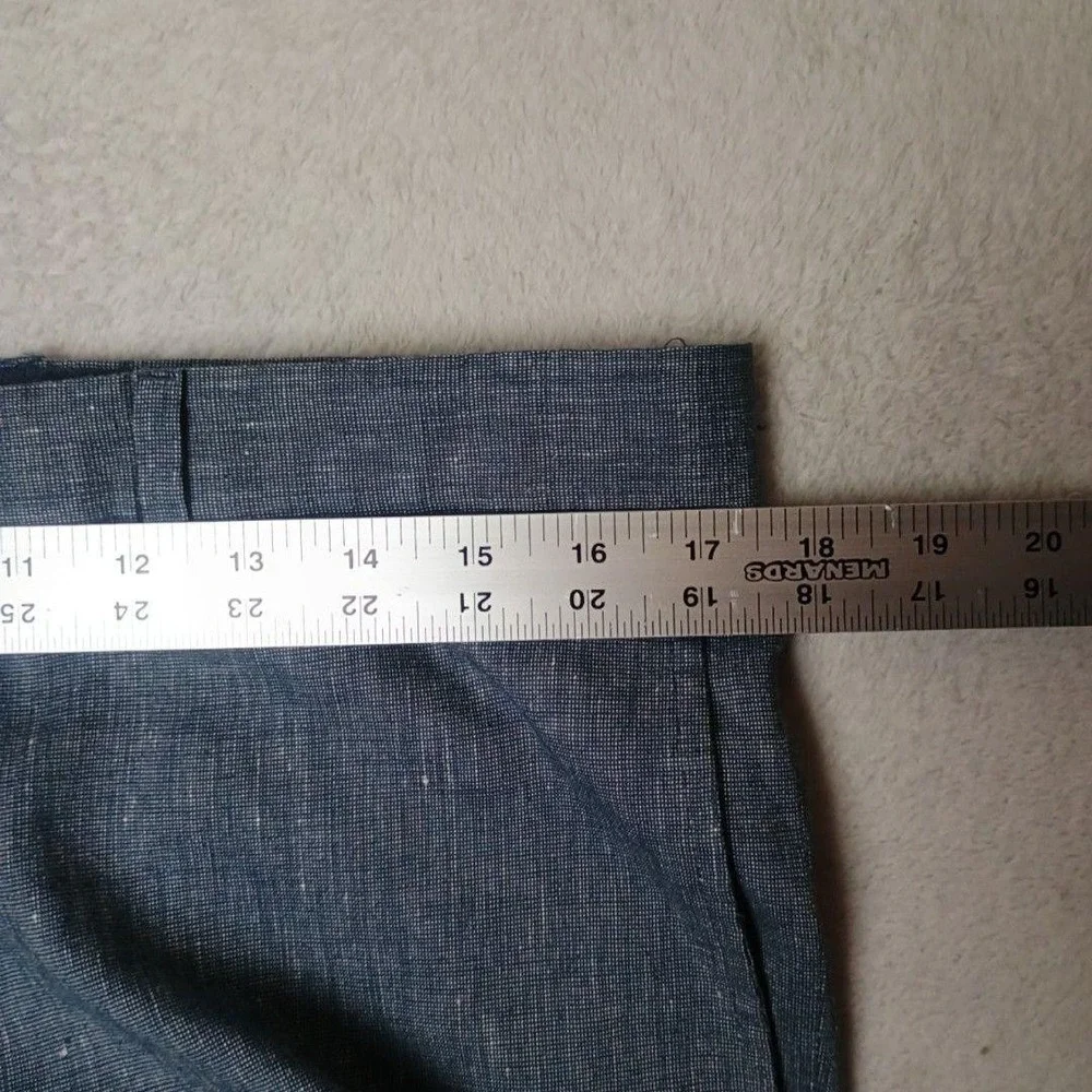 Banana Republic Pants Mens 32x30 Blue Chambray Linen Blend Dress Flat Front Work